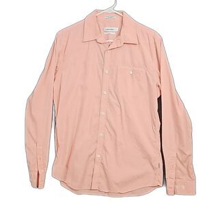 Men's Medium Calvin Klein Pink White Dress Shirt (Flawed)